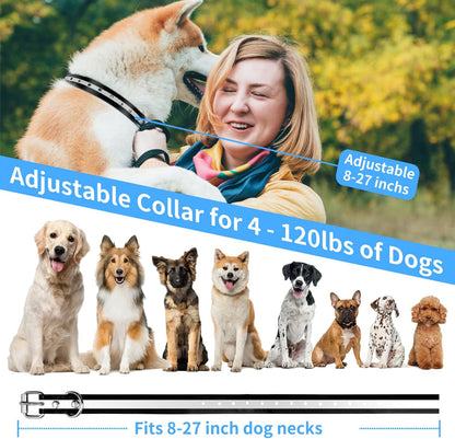 Bark Collar with Remote, Automatic Bark and Training Collar Combo with Beep, Vibration, Shock, Auto Bark Mode, up to 3300Ft Range Dog Shock Collar for Small, Large and Medium Dogs