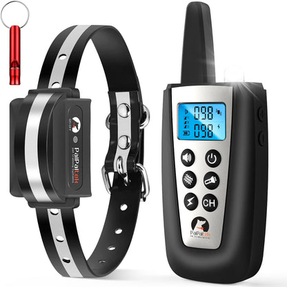 Bark Collar with Remote, Automatic Bark and Training Collar Combo with Beep, Vibration, Shock, Auto Bark Mode, up to 3300Ft Range Dog Shock Collar for Small, Large and Medium Dogs