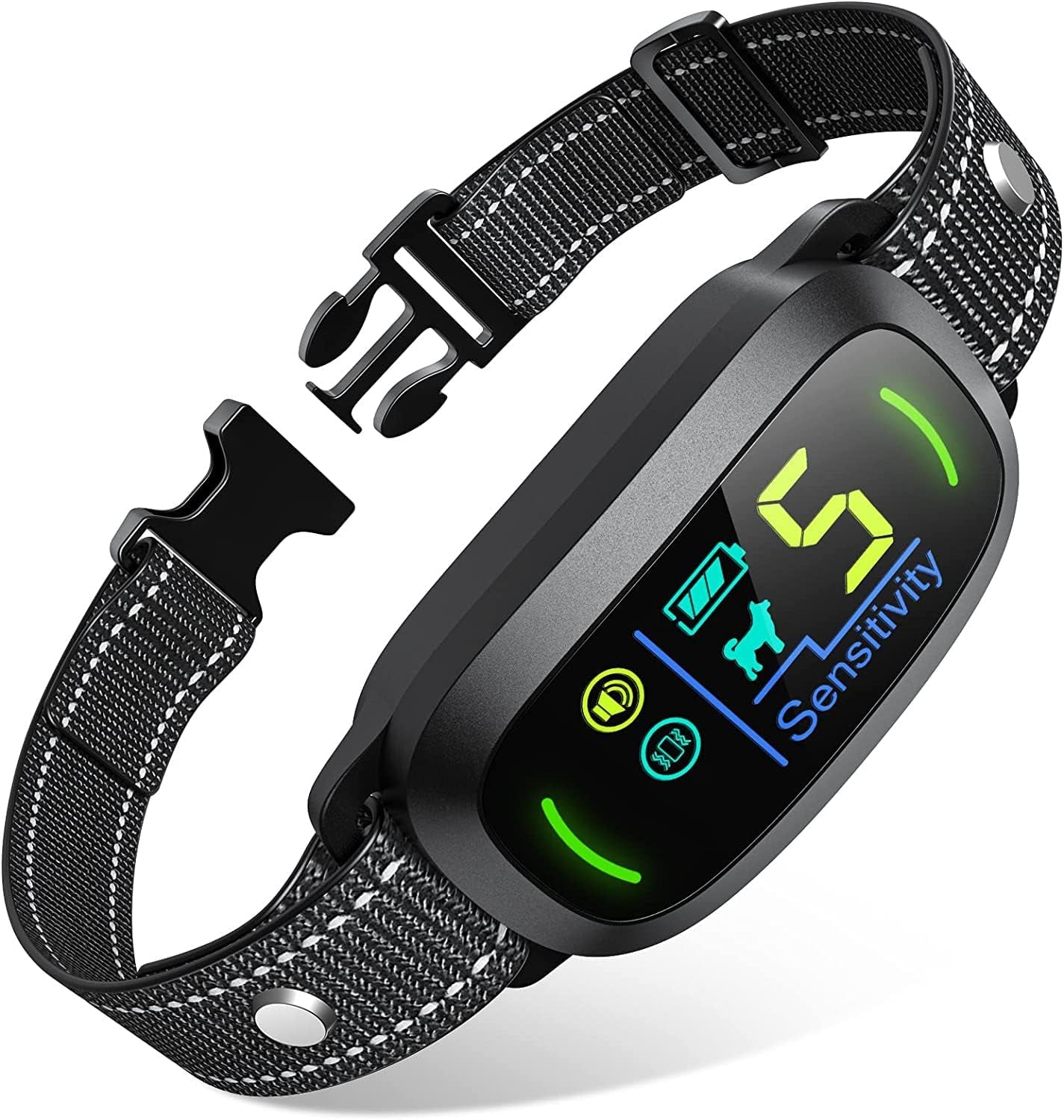 Dog Bark Collar,  Rechargeable Smart Barking Collar, anti Barking Training Collar with 5 Adjustable Sensitivity Beep Vibration Shock, Bark Shock Collar for Large Medium Small Dogs