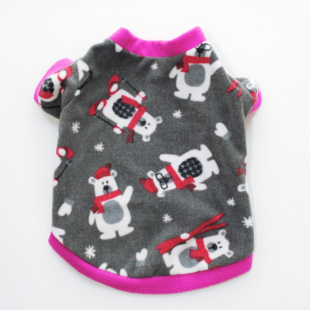 Dog Pet Fleece Clothes Cat Warm Sweater Coat Winter Puppy Jacket Apparel T Shirt