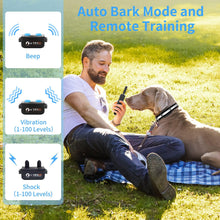 Bark Collar with Remote, Automatic Bark and Training Collar Combo with Beep, Vibration, Shock, Auto Bark Mode, up to 3300Ft Range Dog Shock Collar for Small, Large and Medium Dogs