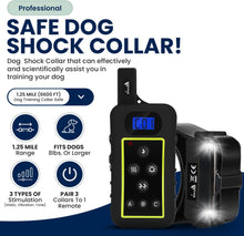 2KM (1.25 Mile/6600 Ft) Long Range Dog Training Collar Safe Shock Collar with Remote Shock,Vibrate,Tone, Flashing Beacon Lights Waterproof Rechargeable Dog Hunting Add up to 3 Collars