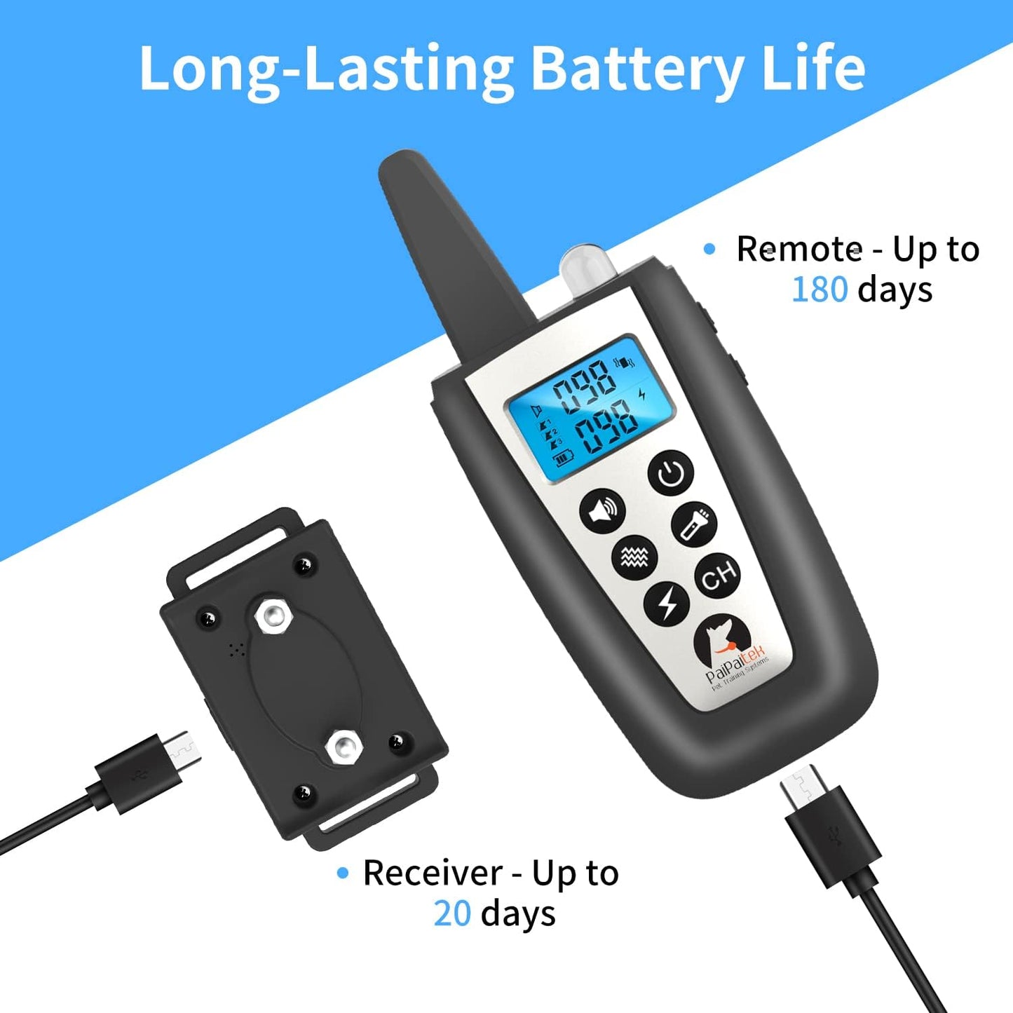 Bark Collar with Remote, Automatic Bark and Training Collar Combo with Beep, Vibration, Shock, Auto Bark Mode, up to 3300Ft Range Dog Shock Collar for Small, Large and Medium Dogs