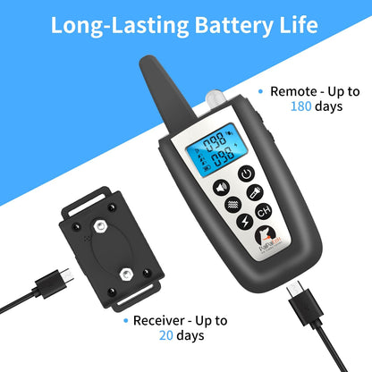 Bark Collar with Remote, Automatic Bark and Training Collar Combo with Beep, Vibration, Shock, Auto Bark Mode, up to 3300Ft Range Dog Shock Collar for Small, Large and Medium Dogs