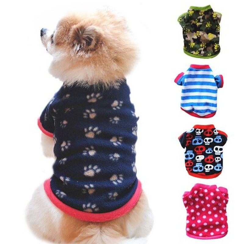 Dog Pet Fleece Clothes Cat Warm Sweater Coat Winter Puppy Jacket Apparel T Shirt
