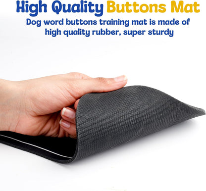 Dog Buttons for Communication with Mat & Clicker – 30S Recordable Dog Buttons Talk, Talking Buttons for Dogs, Gift for Dog Owners with Training Guide, Custom Stickers, and Clear Sound (6-Pack)