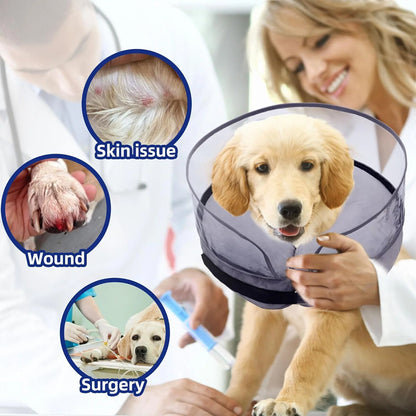 Pet Inflatable Recovery Collar Protective Medical Wound Healing Cone Fordogscats