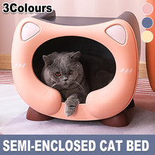 Semi Closed Cat Bed Cozy Soft Pet Nest for Cat Small Animals Indoor Sleeping Pad