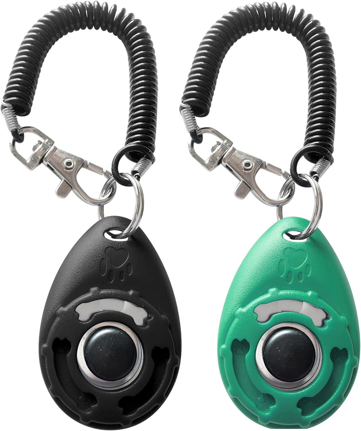 Pet Training Clicker with Wrist Strap - Dog Training Clickers (Black +Lake Blue)