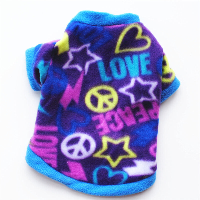 Dog Pet Fleece Clothes Cat Warm Sweater Coat Winter Puppy Jacket Apparel T Shirt