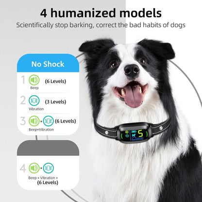 Dog Bark Collar,  Rechargeable Smart Barking Collar, anti Barking Training Collar with 5 Adjustable Sensitivity Beep Vibration Shock, Bark Shock Collar for Large Medium Small Dogs