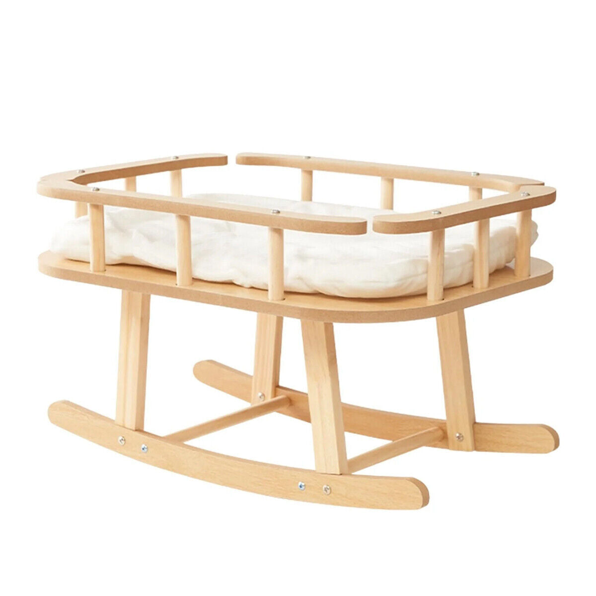 Wooden Cat Bed Simple Rocking Pet Bed Comfortable Elevated Sleeping Furniture