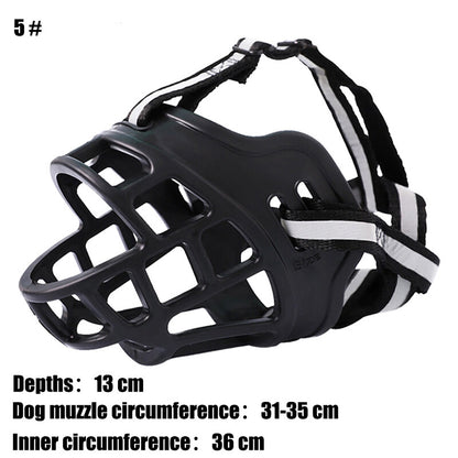 6 Sizes Adjustable Pet Dog No Bite Silicone Basket Muzzle Cage Mouth Mesh Cover