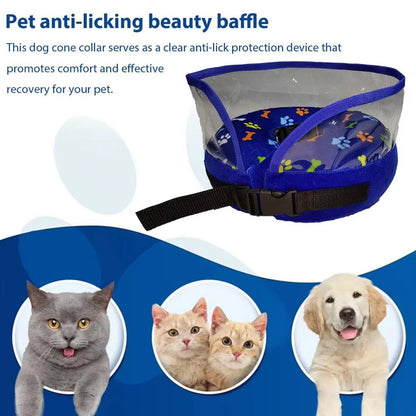 Pet Inflatable Recovery Collar Protective Medical Wound Healing Cone Fordogscats