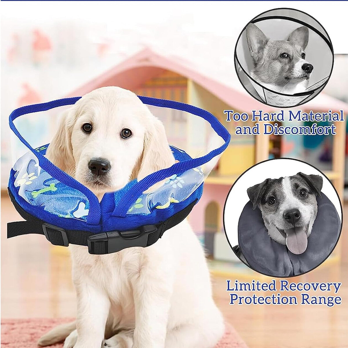 Pet Inflatable Recovery Collar Protective Medical Wound Healing Cone Fordogscats