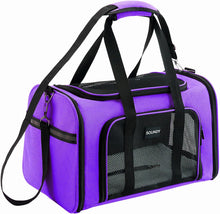 Dog Carrier Cat Carriers Airline Approved Pet Carrier for Small Medium Dogs Cats under 15Lbs Puppies Collapsible Soft Sided TSA Travel Puppy Carrier Bag (Medium, Purple)