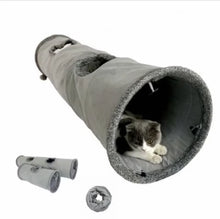 Collapsible Cat Tunnel Kitten Play Tube for Large Cats Dogs Bunnies with Ball Fun Cat Toys 2 Suede Peep Hole Pet Toys WF