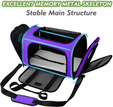 Dog Carrier Cat Carriers Airline Approved Pet Carrier for Small Medium Dogs Cats under 15Lbs Puppies Collapsible Soft Sided TSA Travel Puppy Carrier Bag (Medium, Purple)