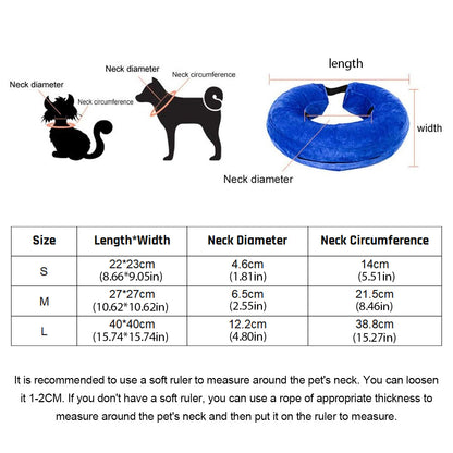 Pet Inflatable Recovery Collar Protective Medical Wound Healing Cone Fordogscats