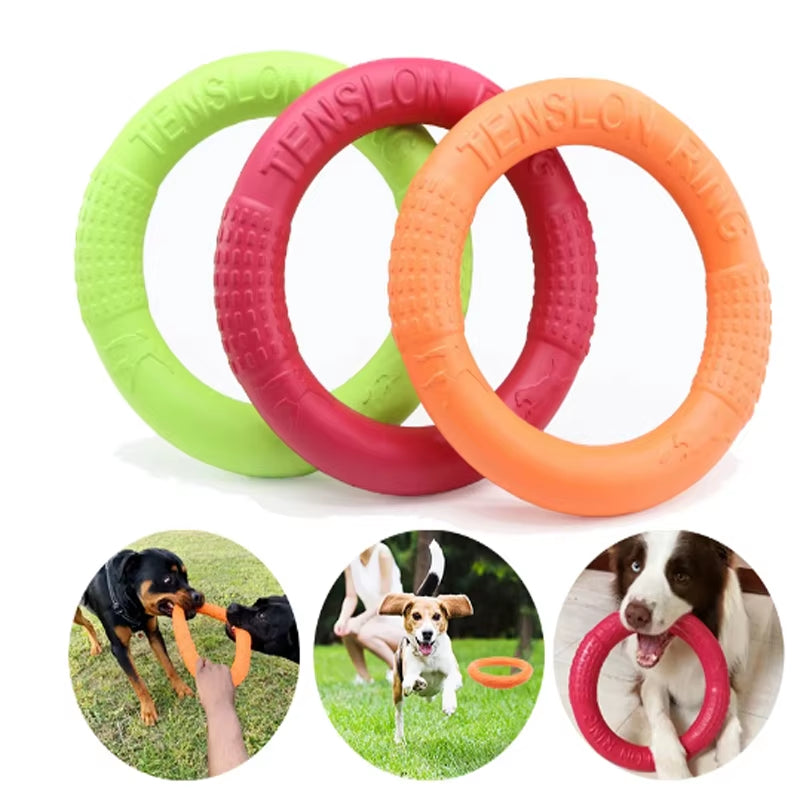 1Pc Orange Dog Toys Pet Flying Disk Training Ring Puller EVA Interactive Training Ring Puller Resistant for Dogs