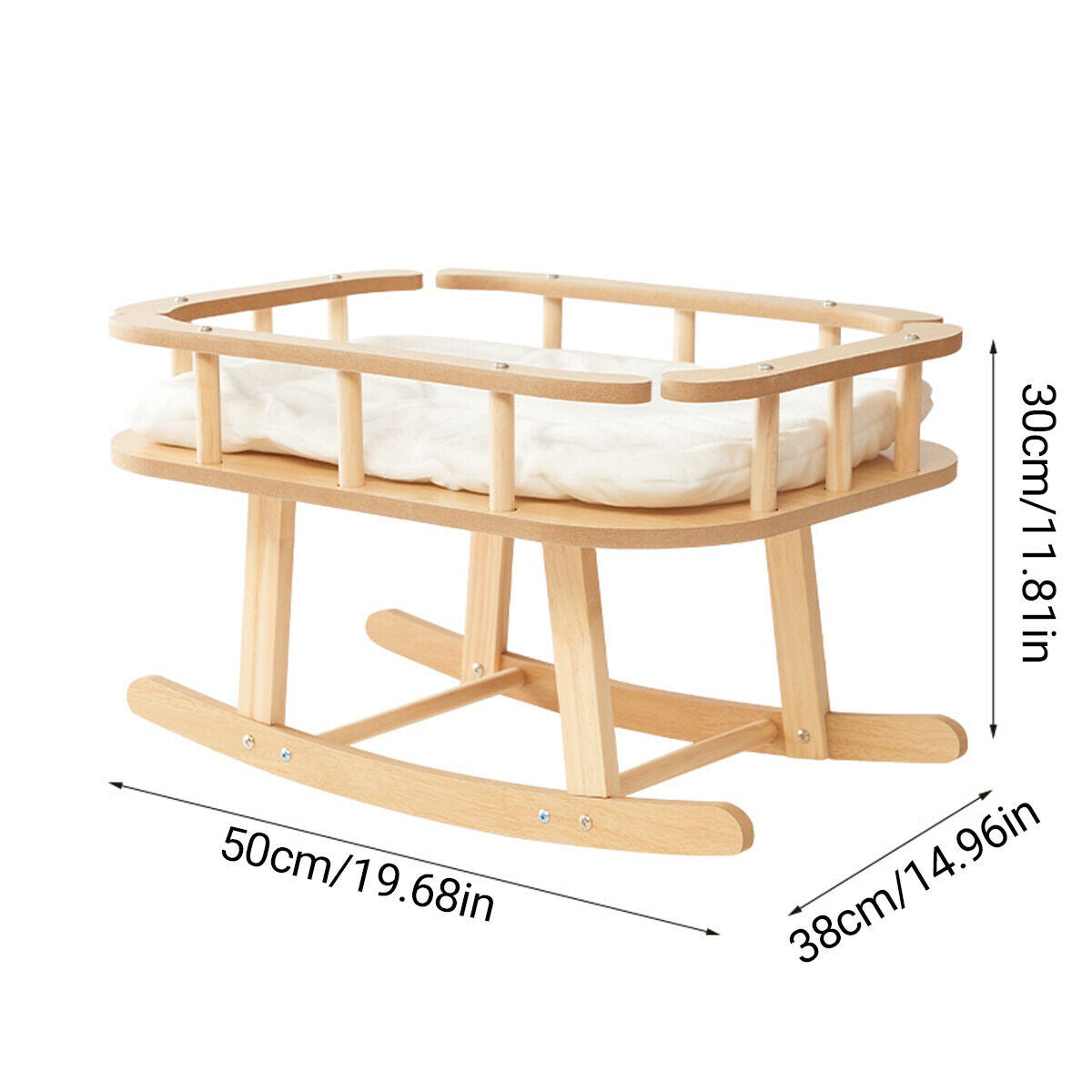 Wooden Cat Bed Simple Rocking Pet Bed Comfortable Elevated Sleeping Furniture
