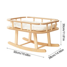 Wooden Cat Bed Simple Rocking Pet Bed Comfortable Elevated Sleeping Furniture