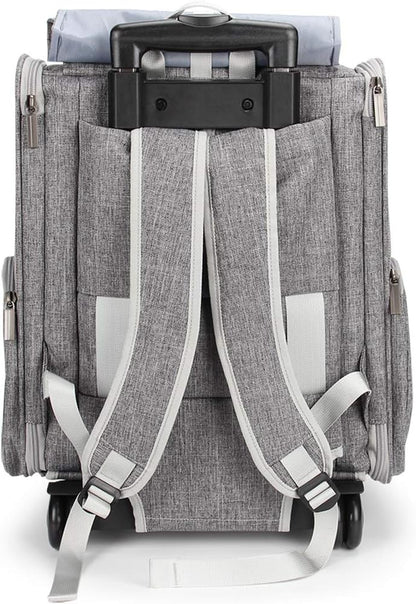 Pet Rolling Carrier, Dog Backpack with Wheels,Cats,Puppies Travel Bag with Wheels,Dog Trolley(Grey)